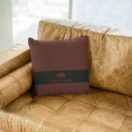 Coussin Ours de monogramme plaqué rustique | Buffalo Red B