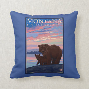 Coussin Ours de MontanaMomma et Vintage voyage de CUB