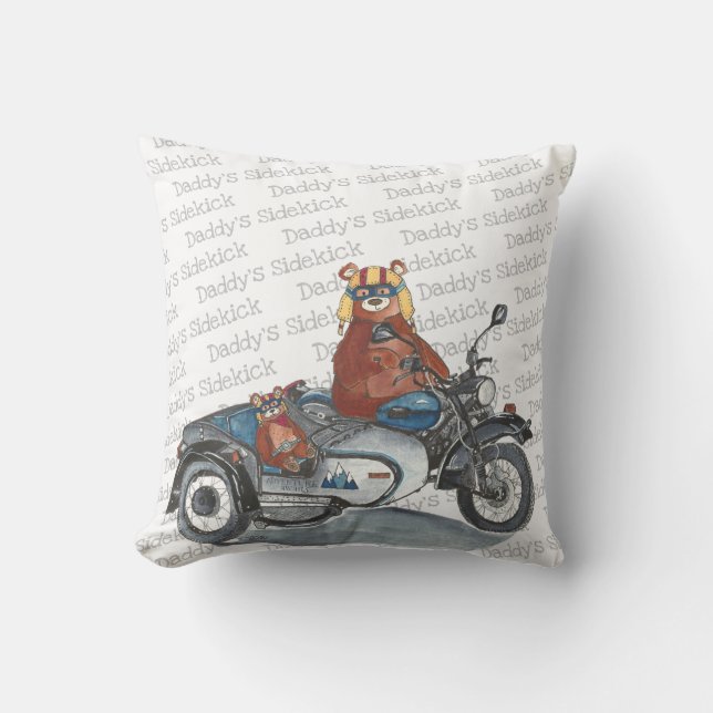 Coussin Ours de moto pour enfants (Recto)