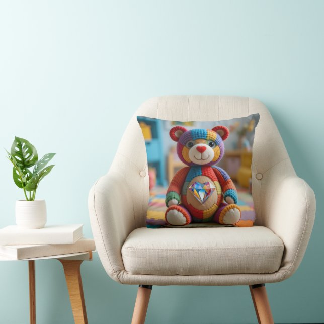 Coussin Ours en feutre coloré (Chaise)