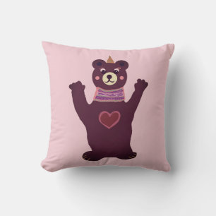 Coussin Ours en peluche pour enfants