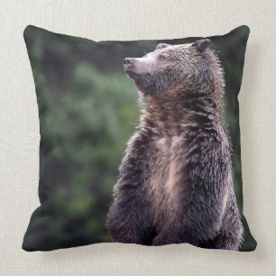 Coussin Ours gris debout