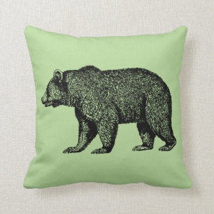 Coussin Ours gris pour un carreau de promenade