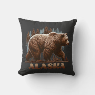 Coussin Ours grizzli de l'Alaska