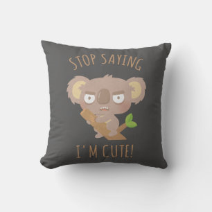 Coussin Ours Koala en colère Pas mignon Oreille drôle Jete