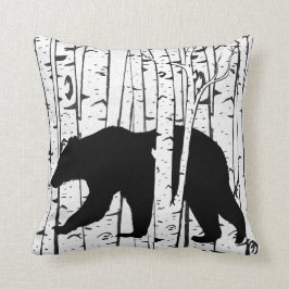 Coussin Ours noir et ornithologie de la forêt de chevreuil