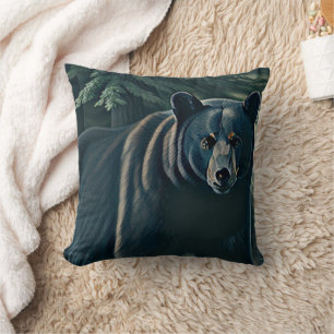 Coussin Ours Noir Majestueux De La Forêt Du Nord