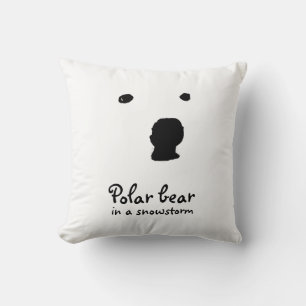 Coussin Ours polaire dans un t-shirt d'orage de neige