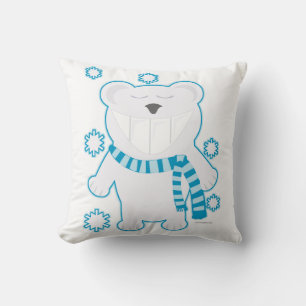 Coussin Ours polaire molaire drôle avec dessin de design d