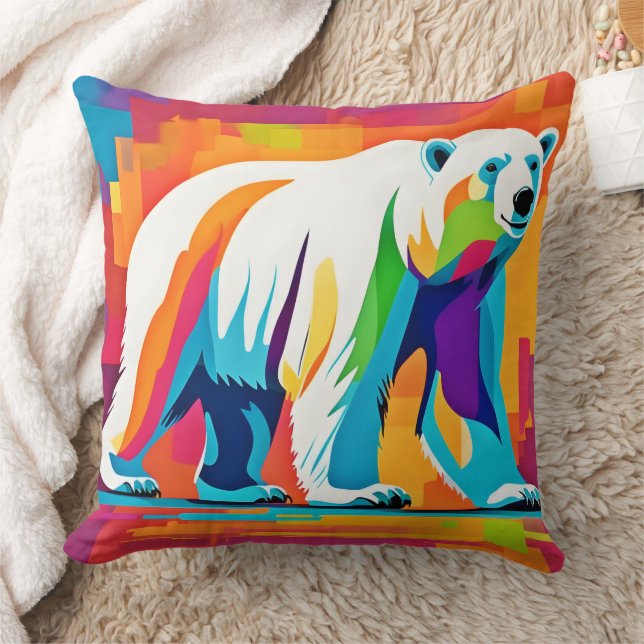 Coussin Ours polaire vibrant (Couverture)