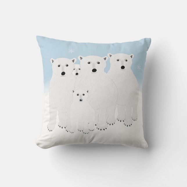 Coussin Ours polaires Lancer l'oreiller (Recto)