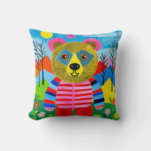 Coussin Ours Rainbow Explorer