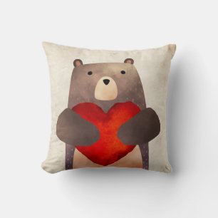 Coussin Ours super mignon avec un cœur Saint-Valentin/Nurs