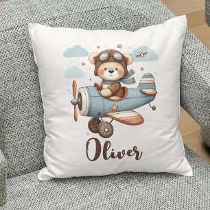 Coussin Ourson Pilote Mignon Personnalisé