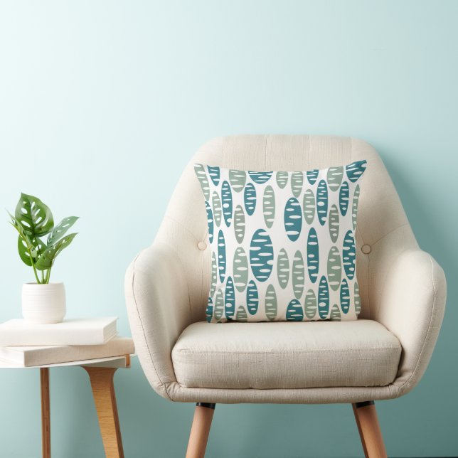 Coussin Ovales bleus rétro (Chaise)