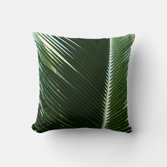 Coussin Overlapping Palm Fronds Tropical Green Abstract (Recto)
