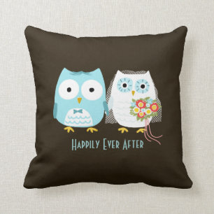 Coussin Owls Mariage - Mariage et salle avec texte personn