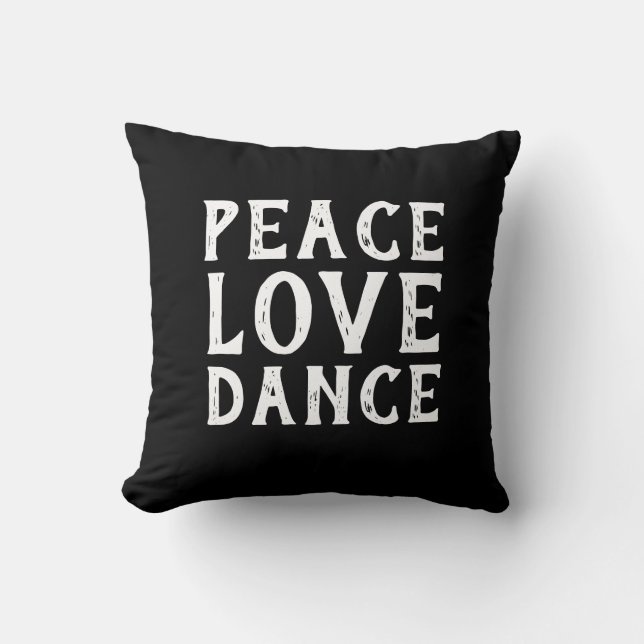 Coussin PAACE LOVE DANCE typographie | (Recto)