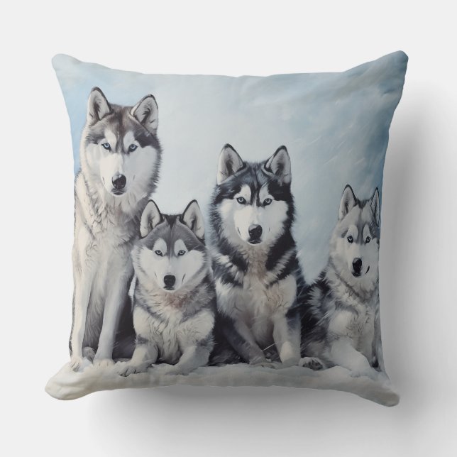 Coussin Pack Sibérien Husky (Recto)