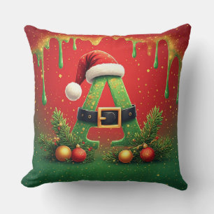 Coussin Pailleté Or A Pour Noël En Famille