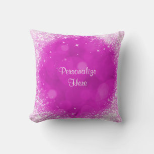 Coussin Pailleté rose et blanc Glamour Faux Paillettes