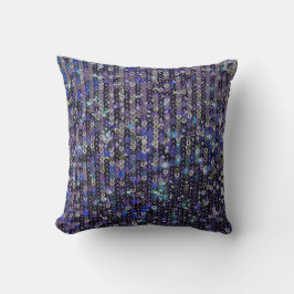 Coussin Paillettes bleu violet | motif étincelant