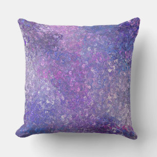 Coussin Paillettes roses et violettes brillantes