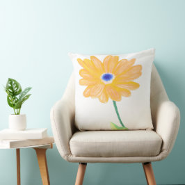 Coussin Painted Bold Blooming Yellow Flower