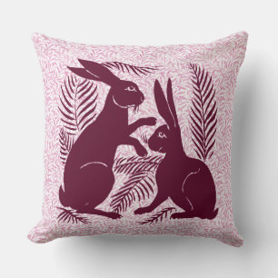 Coussin Paire Art nouveau de lapins De Morgan et Morris