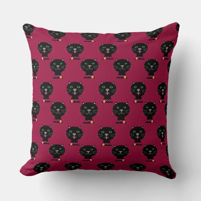 Coussin Paire de chats de Kitty noir (Recto)
