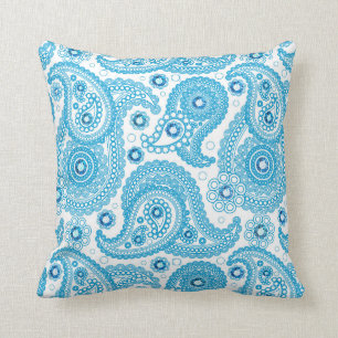 Coussin Paisley Bleu Avec Diamants