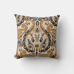 Coussin Paisley Floral : Conception colorée et transparent