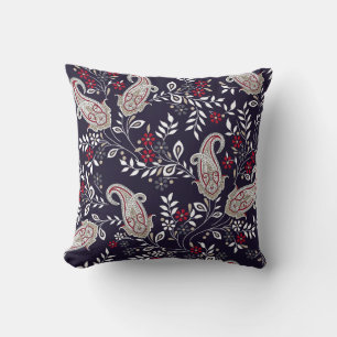 Coussin Paisley indien traditionnel, motif sans soudure.