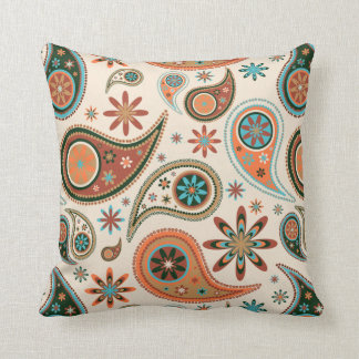 Coussin Paisley orange