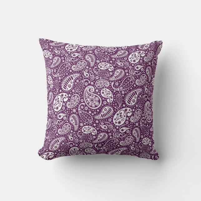 Coussin "Paisley violet jeter oreiller" (Recto)