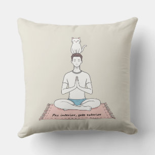 Coussin Paix Intérieure, Chat Extérieur