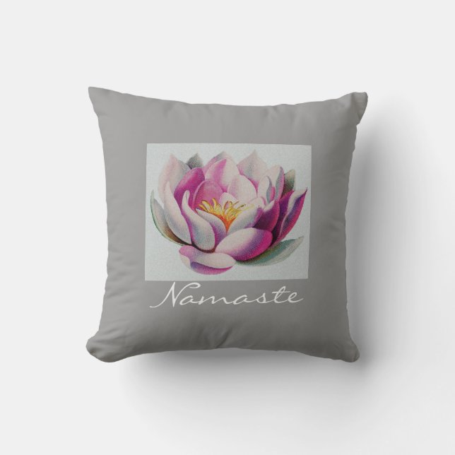 Coussin Paix l beaux fleur de Lotus/nénuphar roses (Recto)