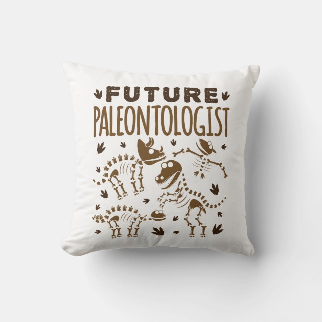 Coussin Paléontologiste de l'avenir Paléontologie Dinosaur (Recto)