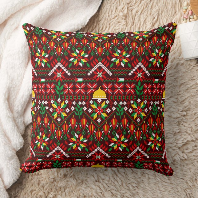 Coussin Palestine Tatreez Broderie traditionnelle (Couverture)