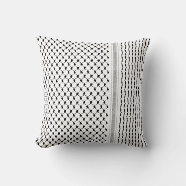 Coussin Palestinien Kufiya Personnalisé Conçu (Recto)