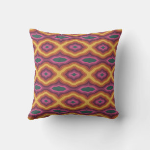 Coussin Palette de couleurs bohème Motif de treillis ondul
