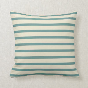 Coussin Palette de plage : Rayures turquoises sur le sable