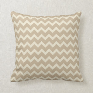 Coussin Palette de plage : Sable et Taupe Chevron