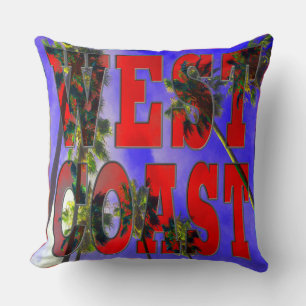 coussin "Palm Sky : Côte Ouest"