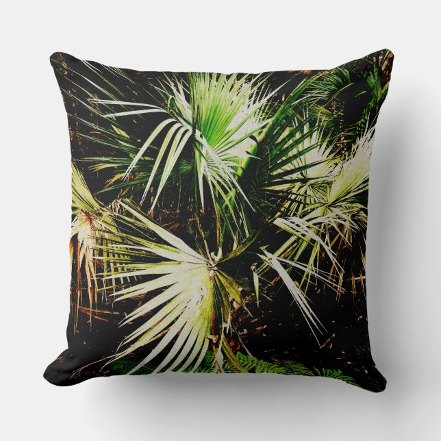 Coussin Palm Tree leaves pattern chic tropical (Recto)