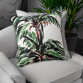 Coussin Palm Tree Motif Aquarelle Plage inspirée