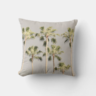 Coussin Palm Trees Beach Design 288 Pewter Green Color