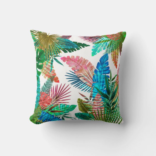 Coussin Palmettes sur l'arrière - plan blanc (Recto)