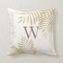 Palmier d'or monogramme Feuilles de l'oreiller