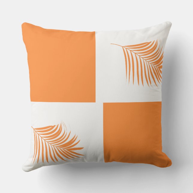 Coussin Palmier rose orange Couleur personnalisée Art trop (Verso)